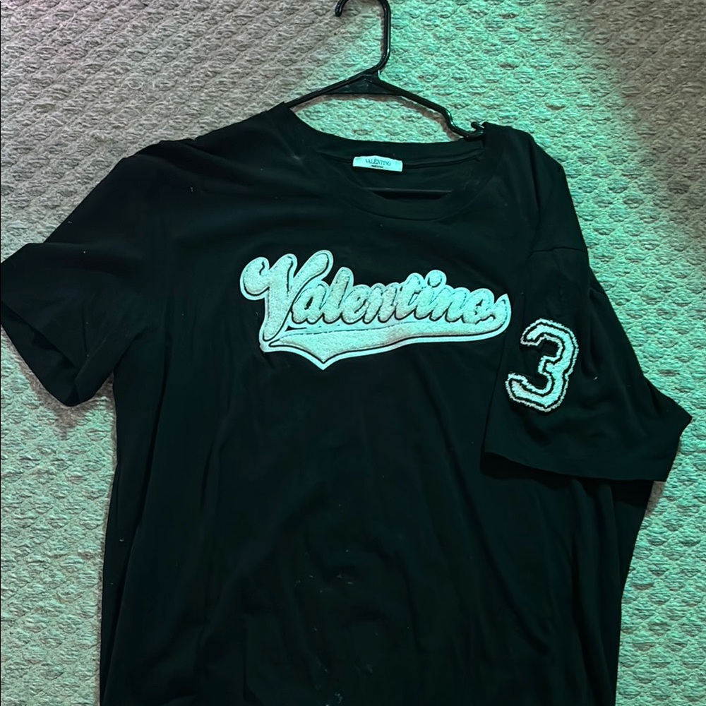 Valentino Black T-Shirt with White Label